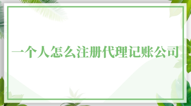 一個(gè)人怎么注冊(cè)代理記賬公司